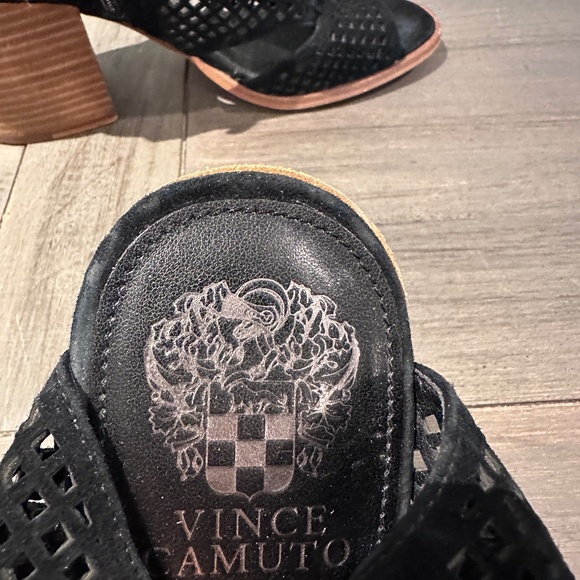 Vince Cameo Black Suede Open Toe Booties - Picture 5 of 6